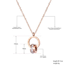 Load image into Gallery viewer, Roman Numbers Necklace Pendant with Cubic Zirconia
