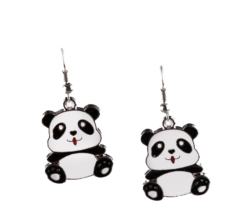 Panda Bear Drop Earrings