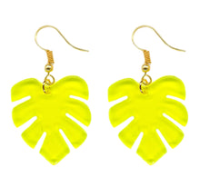 Load image into Gallery viewer, Palm Leaf Acrylic Drop Earrings
