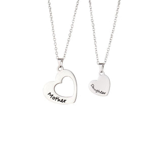 Mother Daughter Two Hearts Necklace Pendant